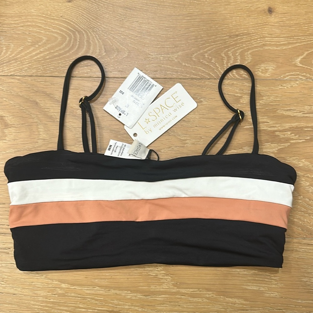 L*Space Rebel Stripe Bikini Top